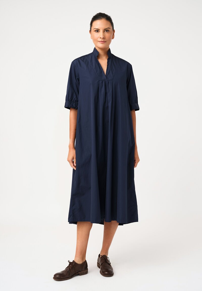 Bergfabel Washed Cotton Poplin Tyrol Dress in Navy Blue