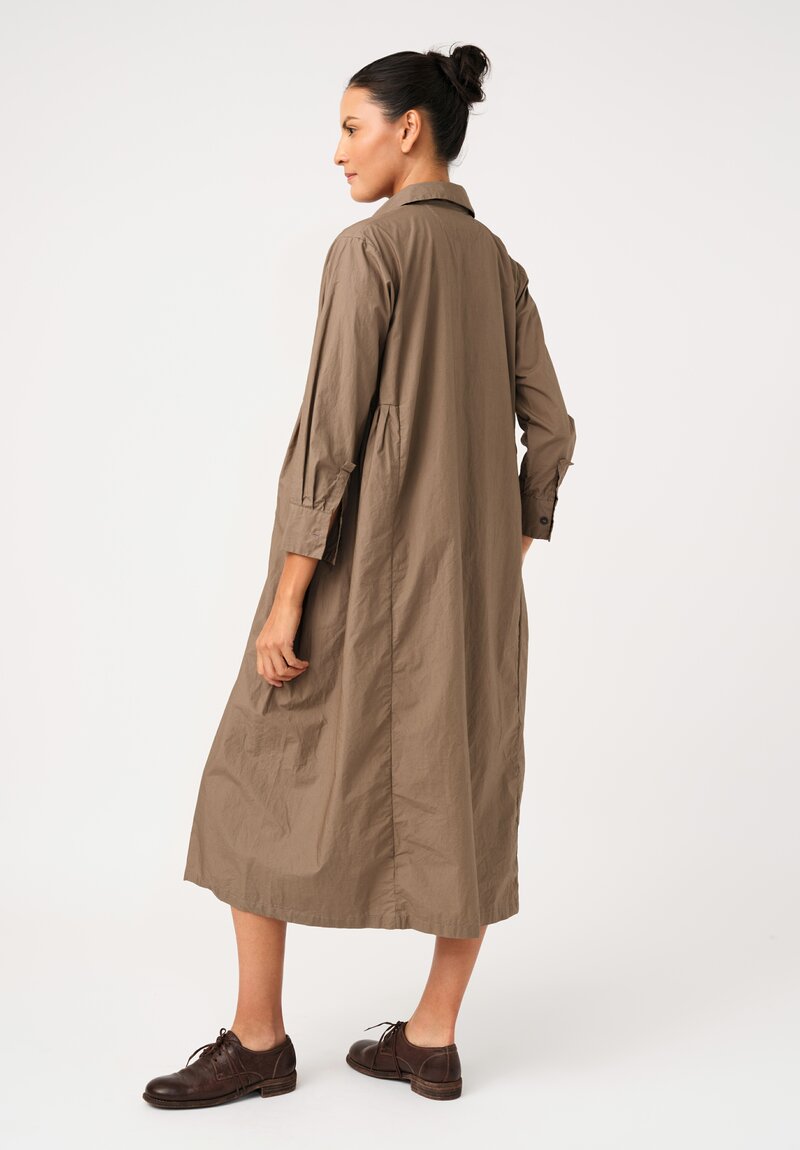 	Bergfabel Washed Cotton Poplin Eva Dress in Moka Brown