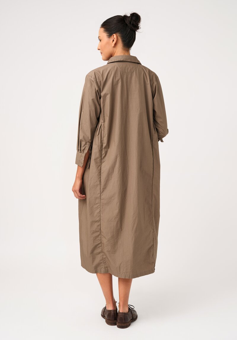 	Bergfabel Washed Cotton Poplin Eva Dress in Moka Brown