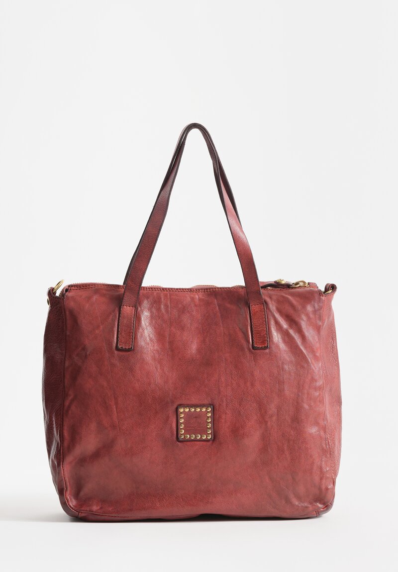 Campomaggi Leather Ossidiana Bag in Burgundy Red	