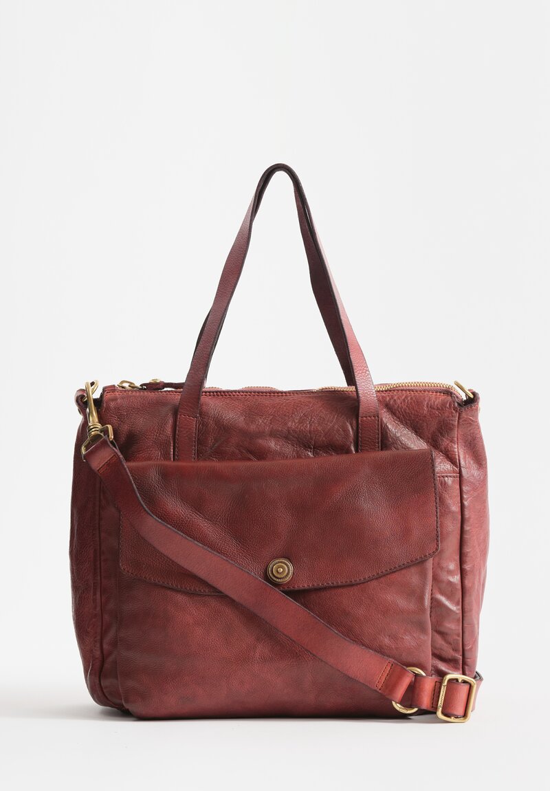 Campomaggi Leather Ossidiana Bag in Burgundy Red	