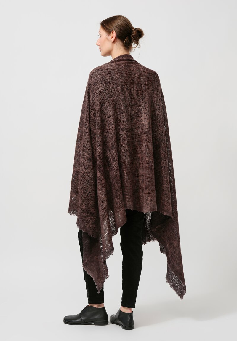 Avant Toi Distressed Cashmere Stramato Scarf in Nero Avena Brown	