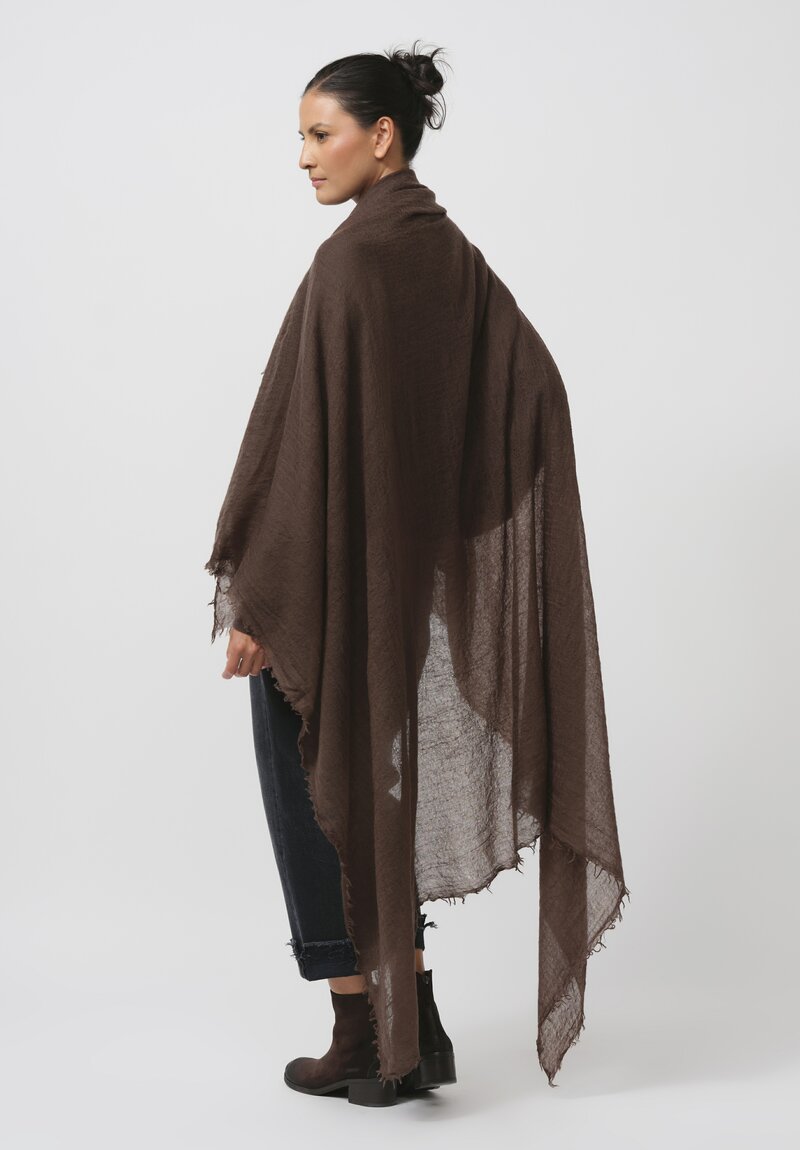 Frenckenberger Cashmere Medium Woven Scarf in Faded Brown	