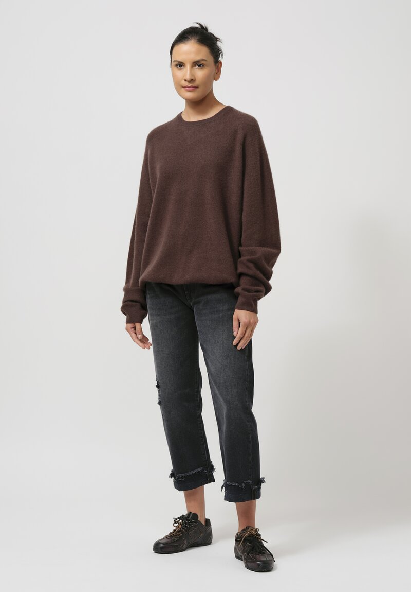 Frenckenberger Cashmere Boyfriend Sweater in Faded Brown