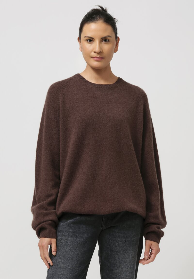 Frenckenberger Cashmere Boyfriend Sweater in Faded Brown