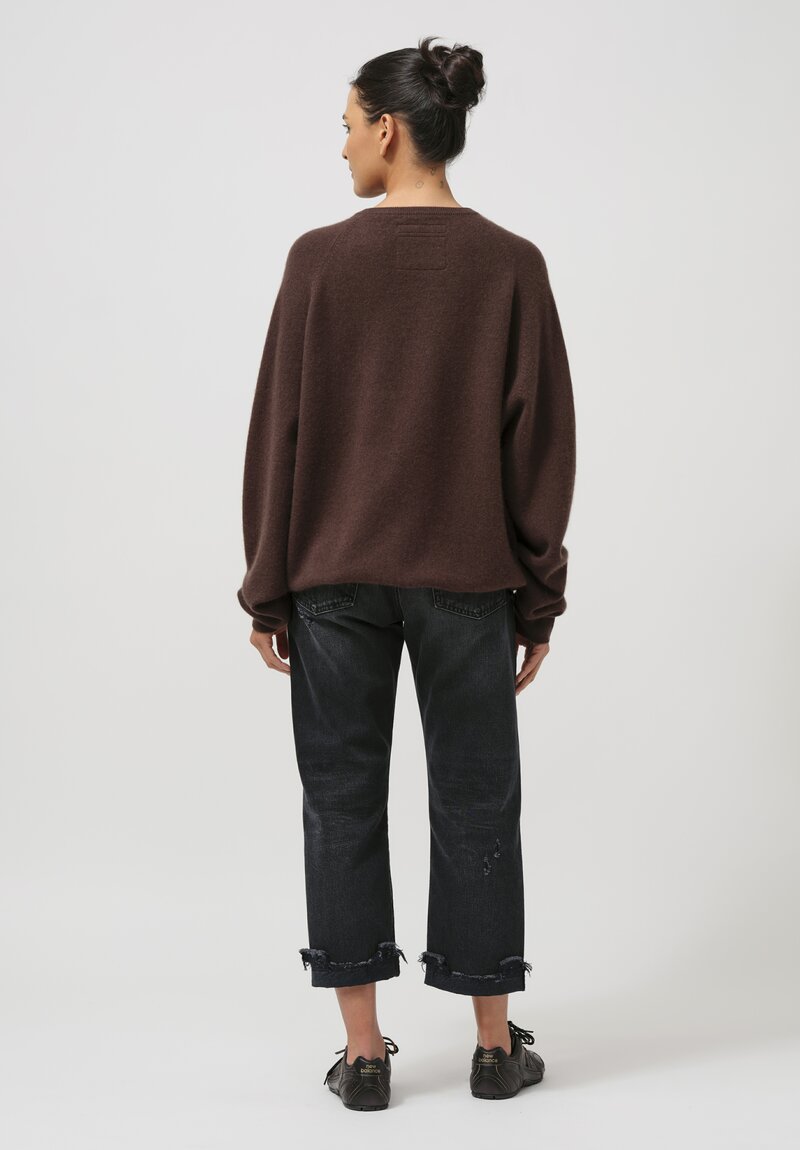 Frenckenberger Cashmere Boyfriend Sweater in Faded Brown