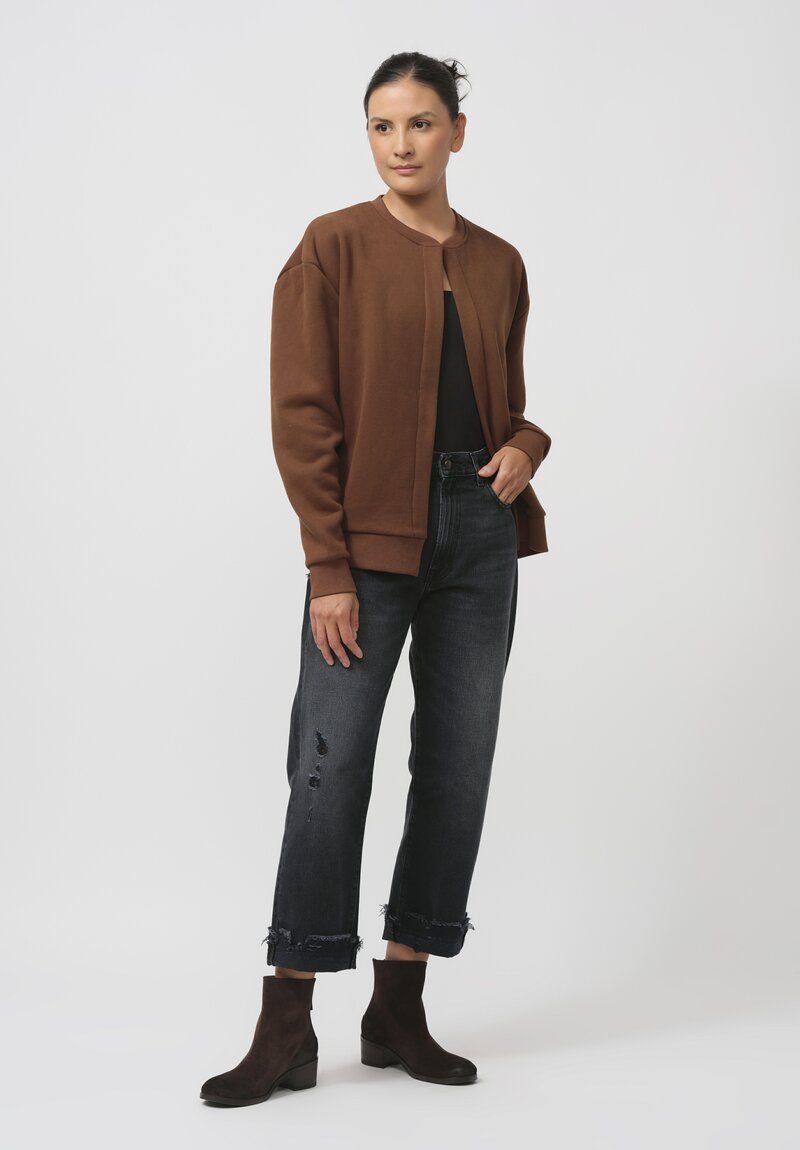 Frenckenberger Cotton & Cashmere Mono Bomber in Brown	