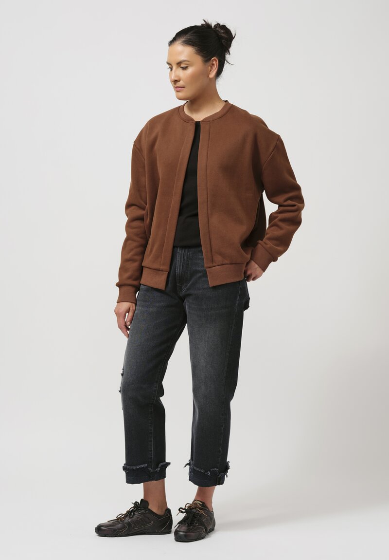 Frenckenberger Cotton & Cashmere Mono Bomber in Brown