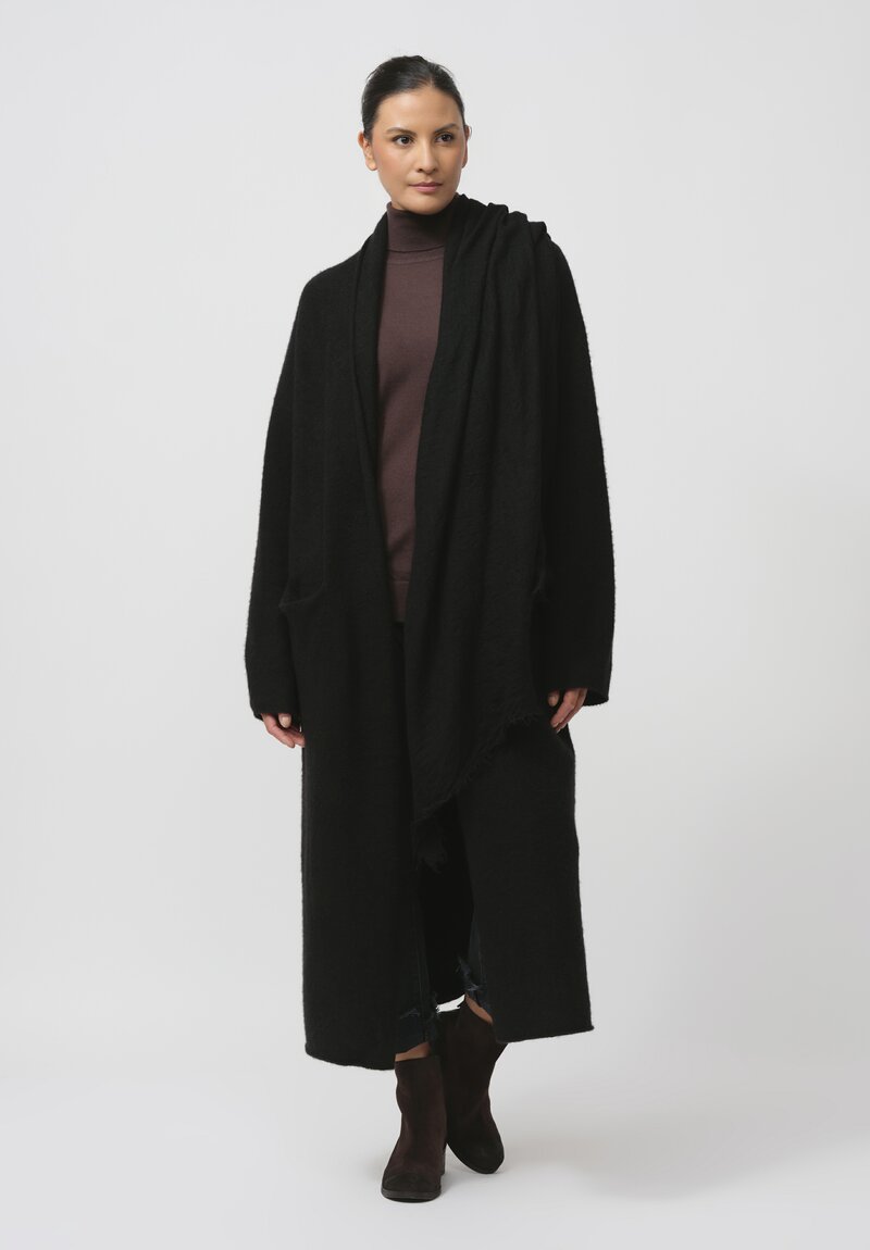 Frenckenberger Cashmere Big Cardigan Coat in Black	