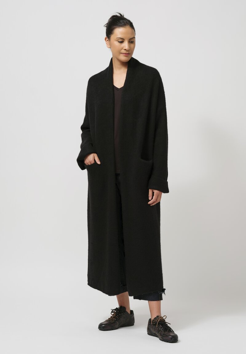 Frenckenberger Cashmere Big Cardigan Coat in Black