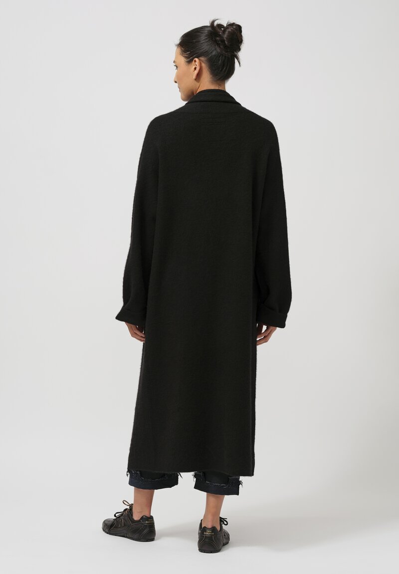 Frenckenberger Cashmere Big Cardigan Coat in Black