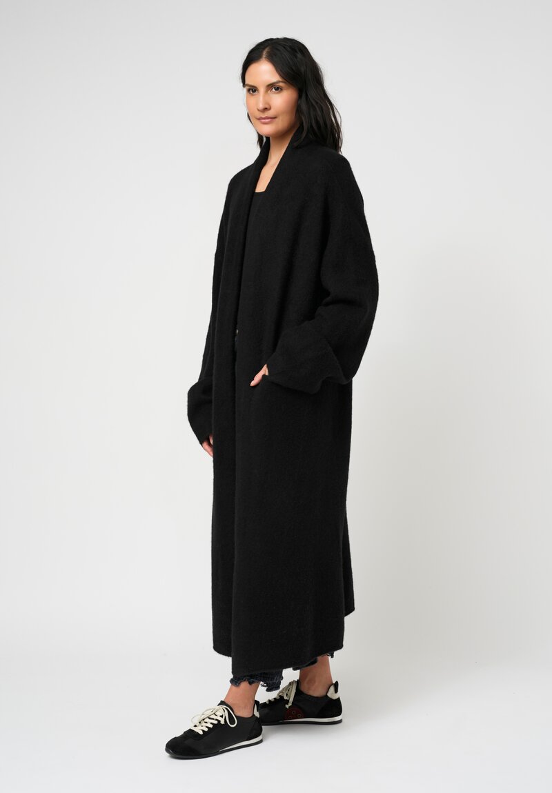Frenckenberger Cashmere Big Cardigan Coat in Black