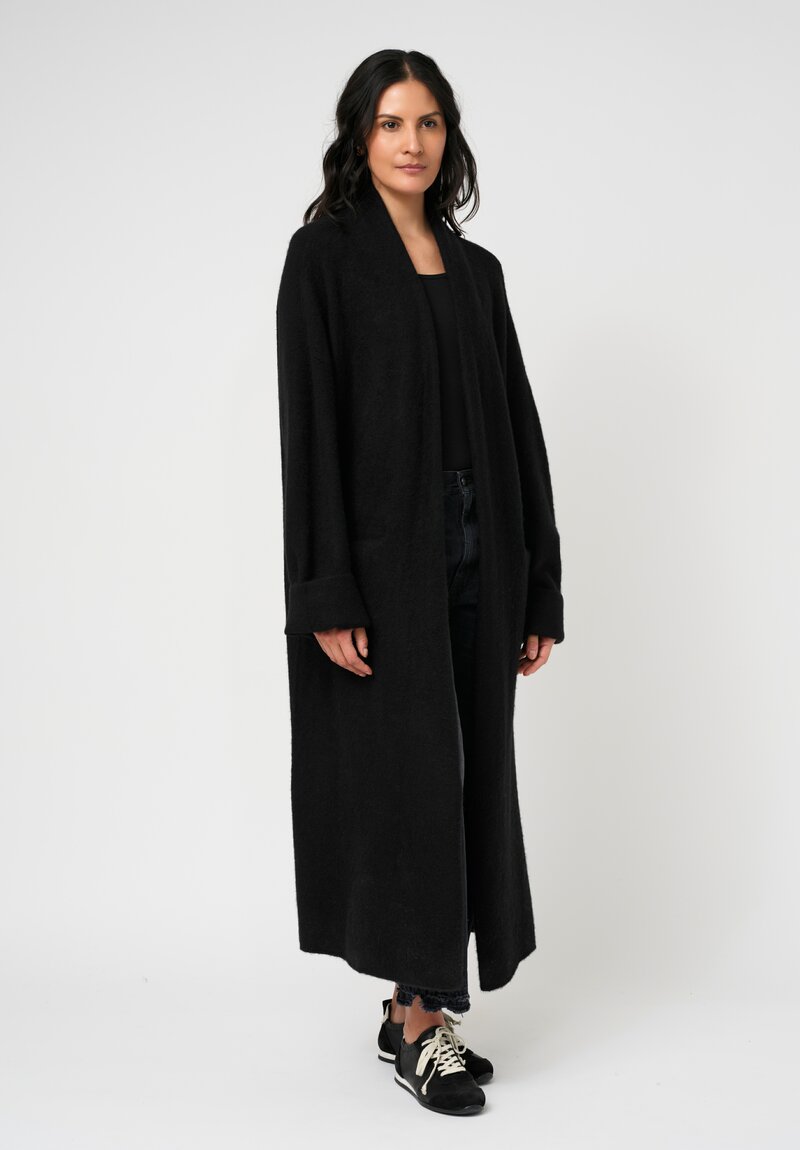 Frenckenberger Cashmere Big Cardigan Coat in Black