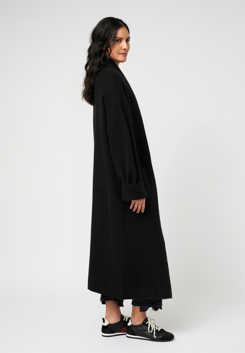Frenckenberger Cashmere Big Cardigan Coat in Black