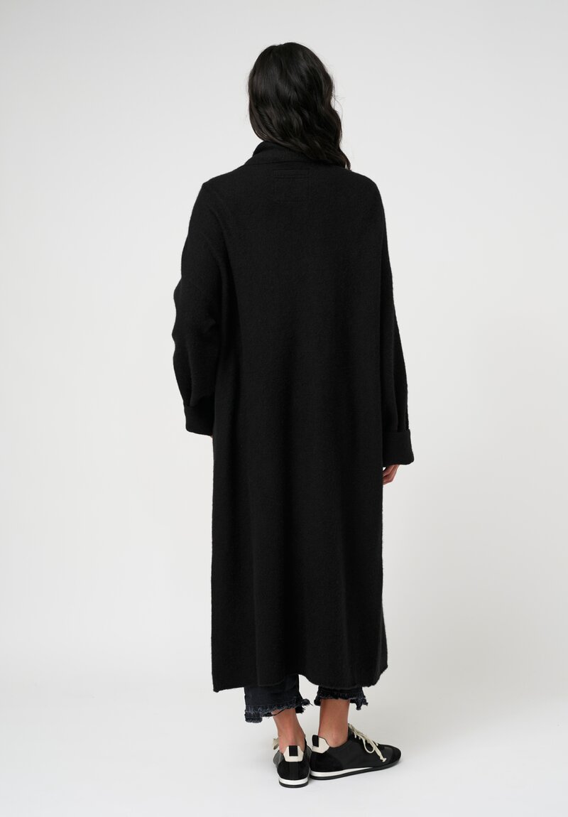 Frenckenberger Cashmere Big Cardigan Coat in Black