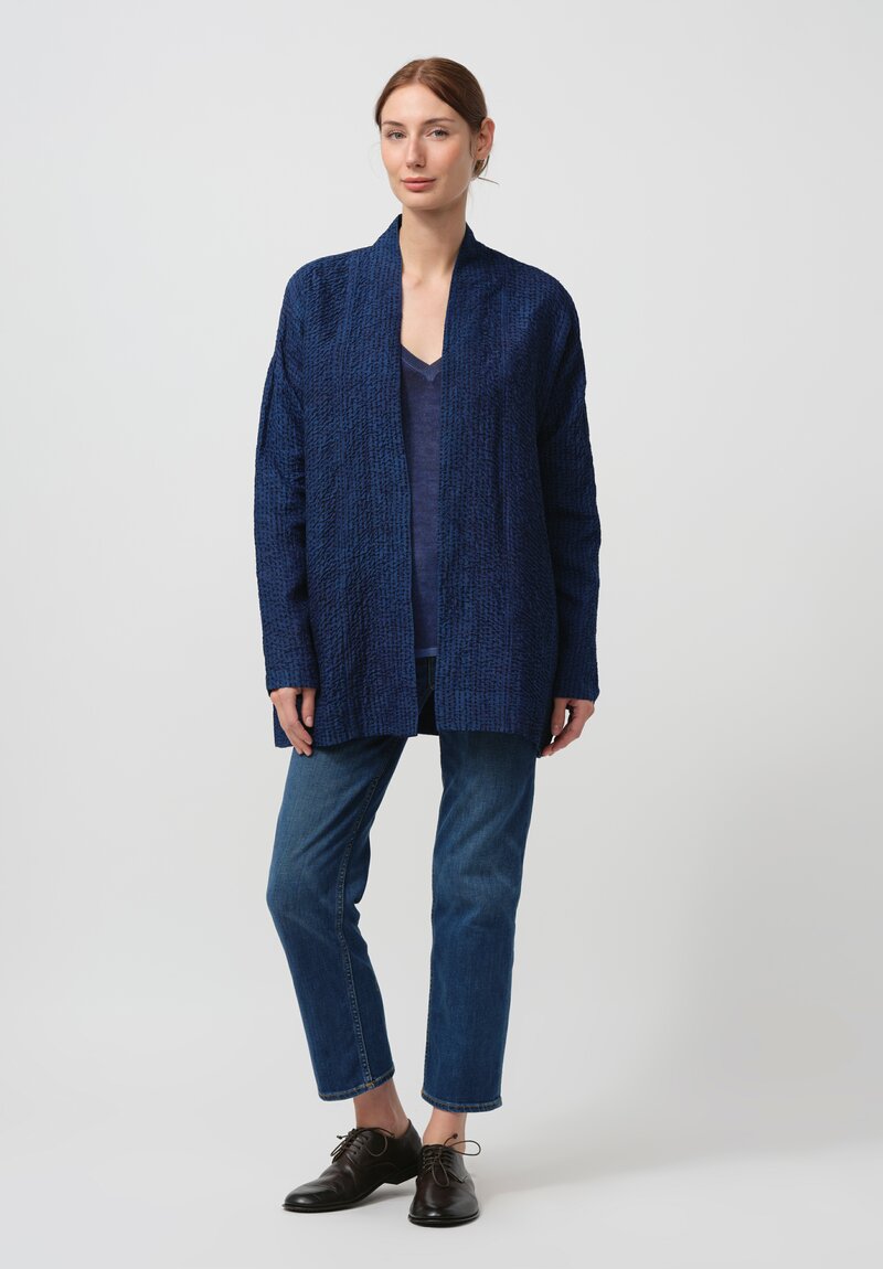 Maku Textiles Handwoven Silk Titan Jacket in Blue 	