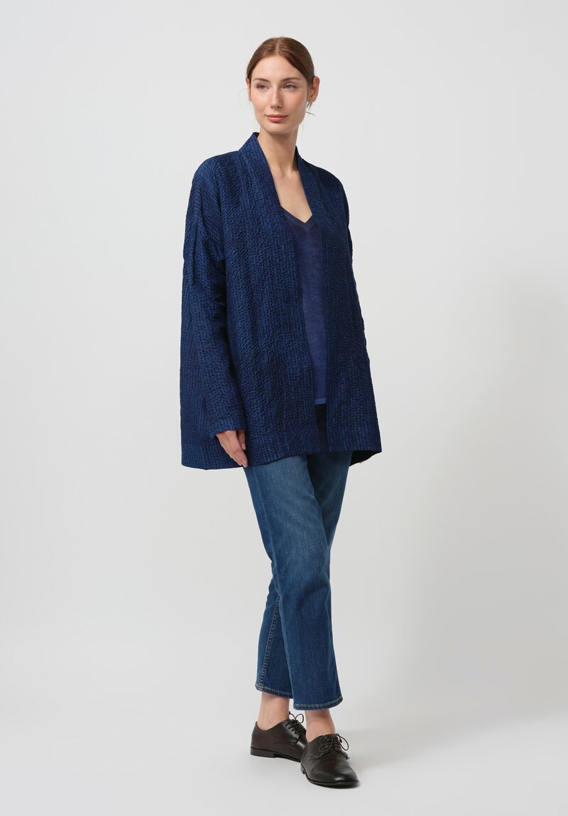 Maku Textiles Handwoven Silk Titan Jacket in Blue 	