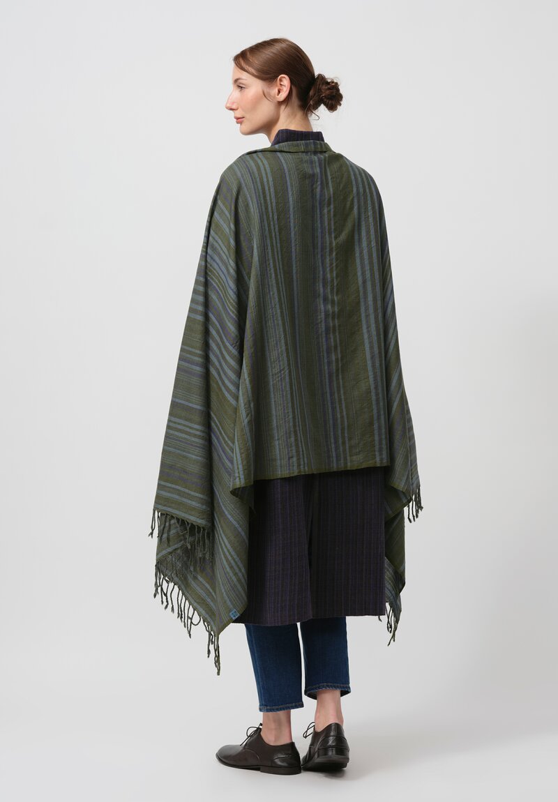 Maku Textiles Handwoven Cotton Scarf in Fern Green	