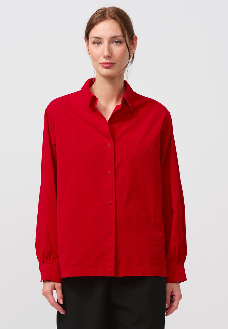 Casey Casey Paper Cotton Elena Shirt in Lippy Red	