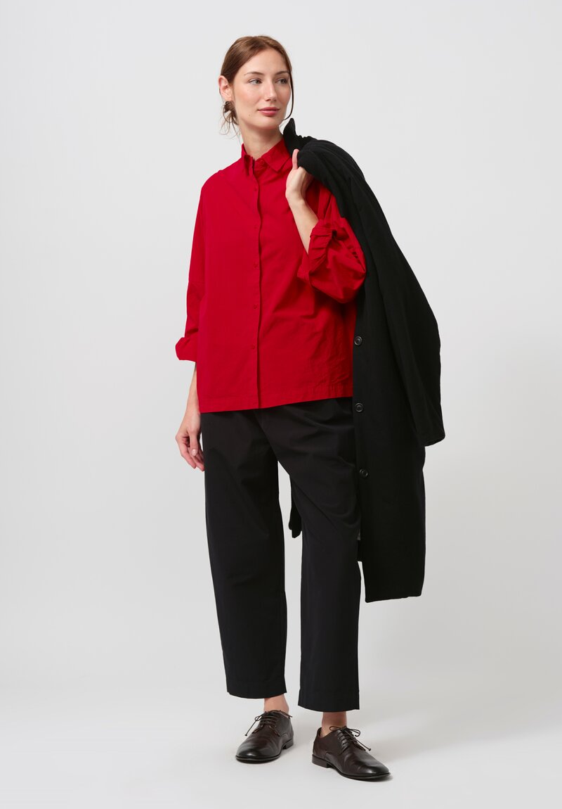 Casey Casey Paper Cotton Elena Shirt in Lippy Red	