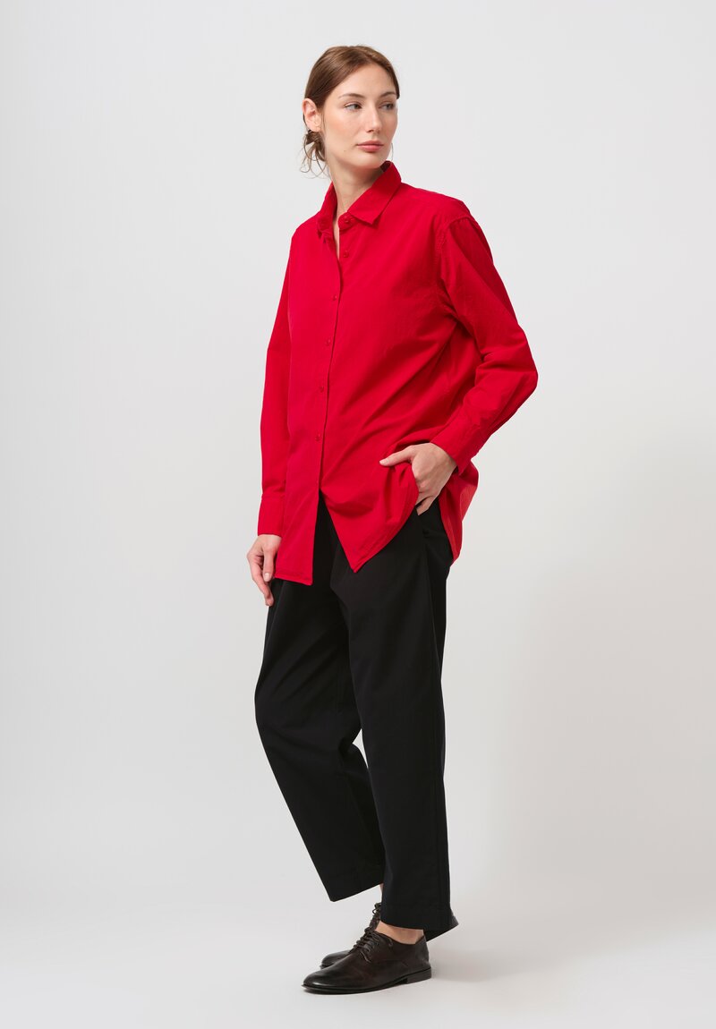 Casey Casey Paper Cotton Big Raccourcie Shirt in Lippy Red	