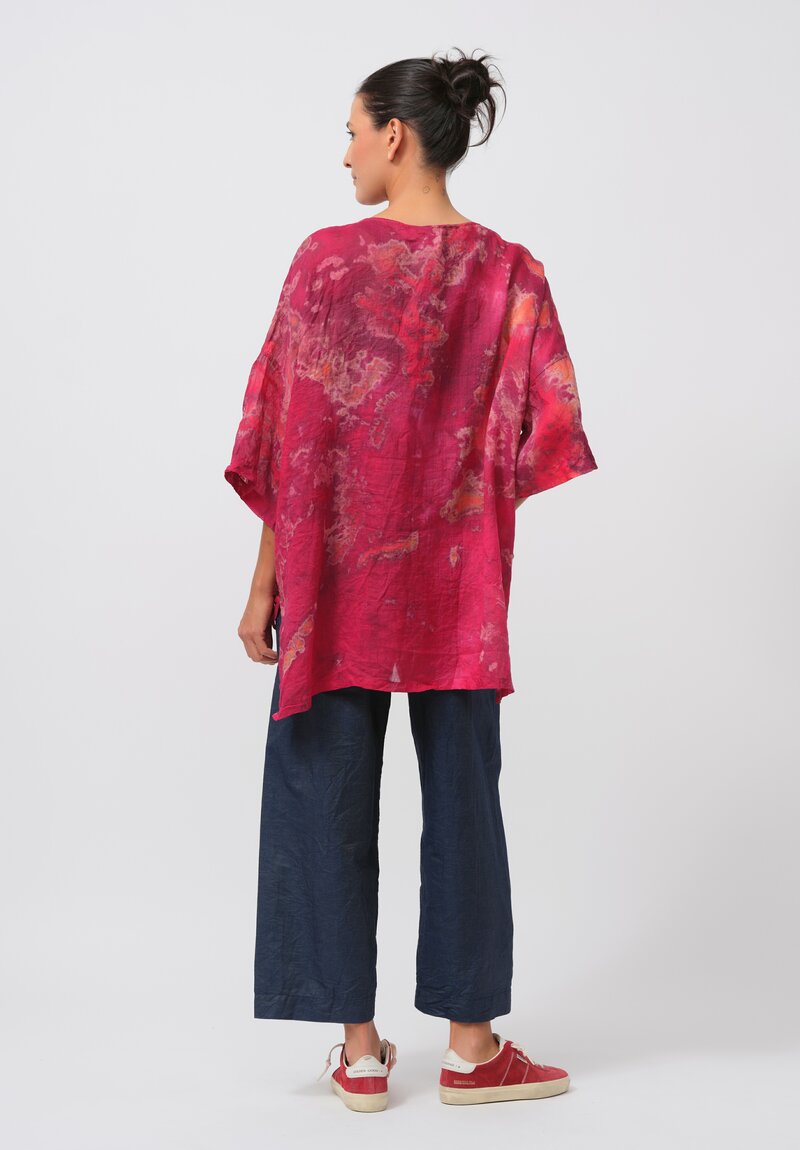 Gilda Midani Pattern-Dyed Linen Super Shirt in Blossom Pink	