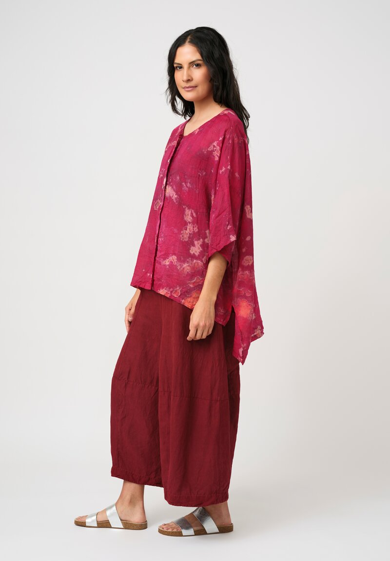 Gilda Midani Linen Pattern-Dyed Super Shirt in Blossom Pink