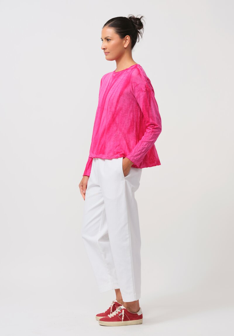 Gilda Midani Solid-Dyed Long Sleeve Trapeze Tee in Marble Pink	