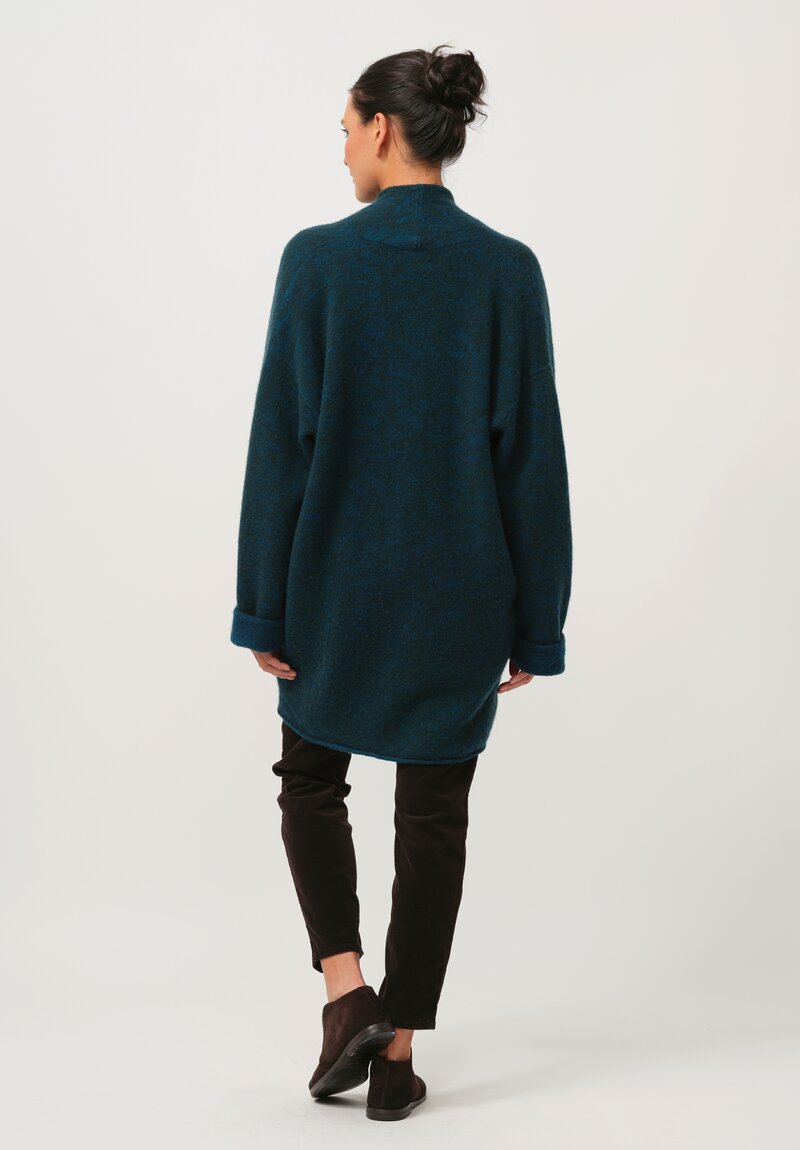 Lainey Keogh Cashmere Cocoon Cardigan Coat in Teal	