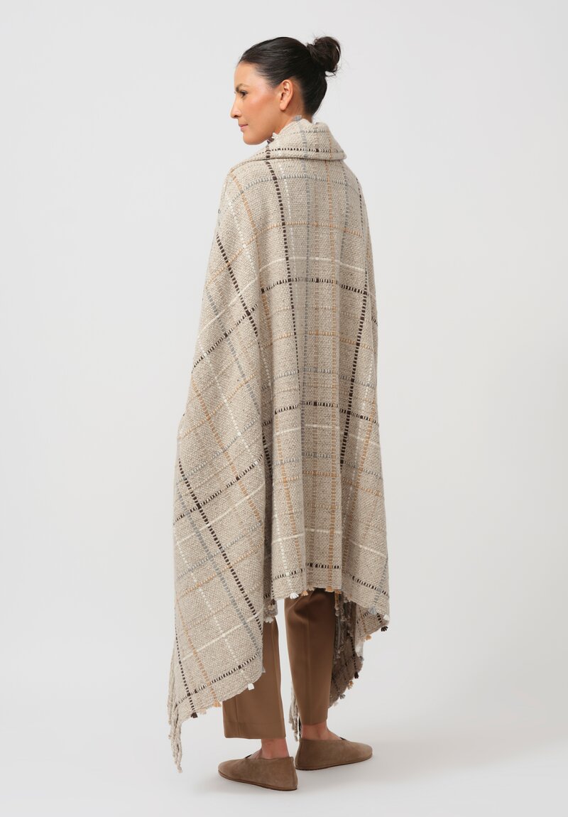 Alonpi Cashmere Blanket Shawl in Cream Multi