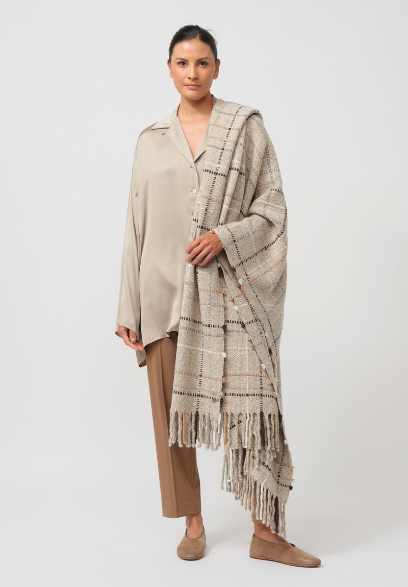 Alonpi Cashmere Blanket Shawl in Cream Multi