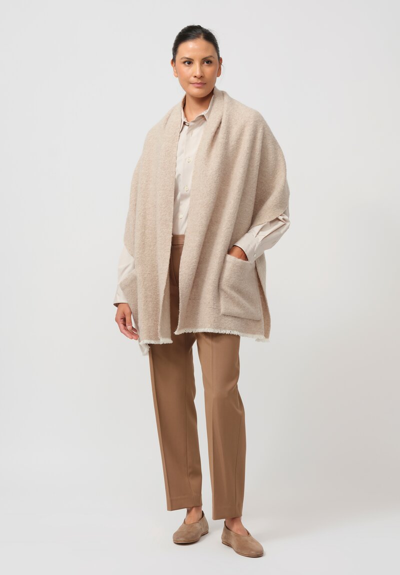 Alonpi Cashmere & Alpaca Stole in Cream	