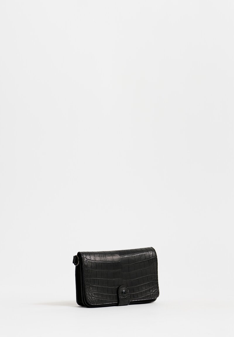 Christian Peau Crocodile Leather Crossbody Bag in Black