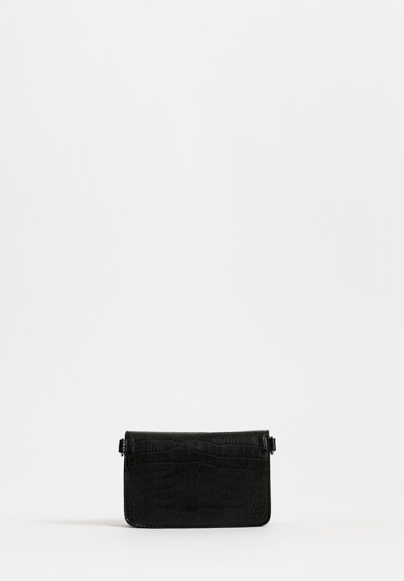 Christian Peau Crocodile Leather Crossbody Bag in Black