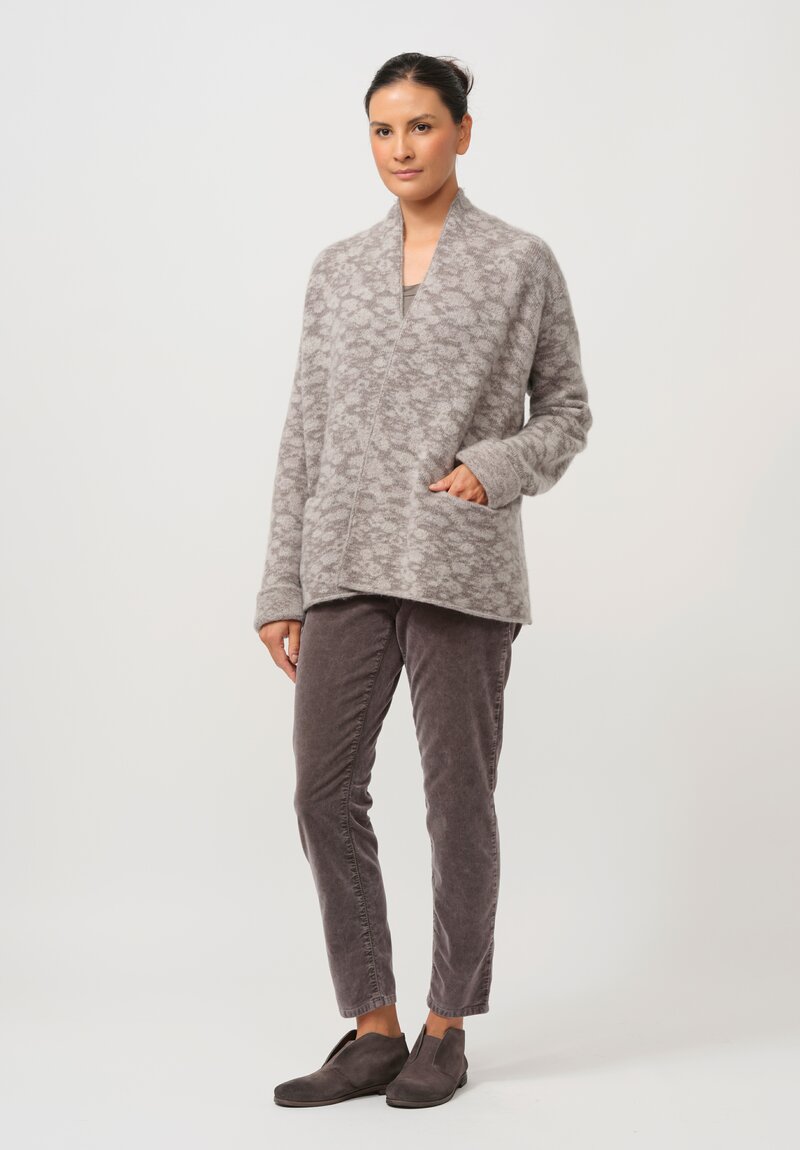 Lainey Keogh Cashmere Roll Neck Long Cardigan in Oatmeal & Grey	Lainey Keogh Cashmere Roll Neck Long Cardigan in Oatmeal & Grey	