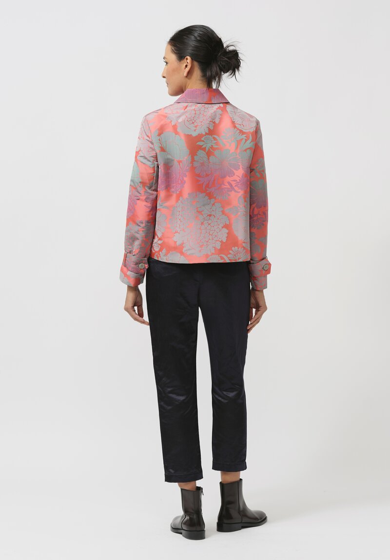 Biyan Calla Cossetta Jacquard Jacket in Coral & Green	