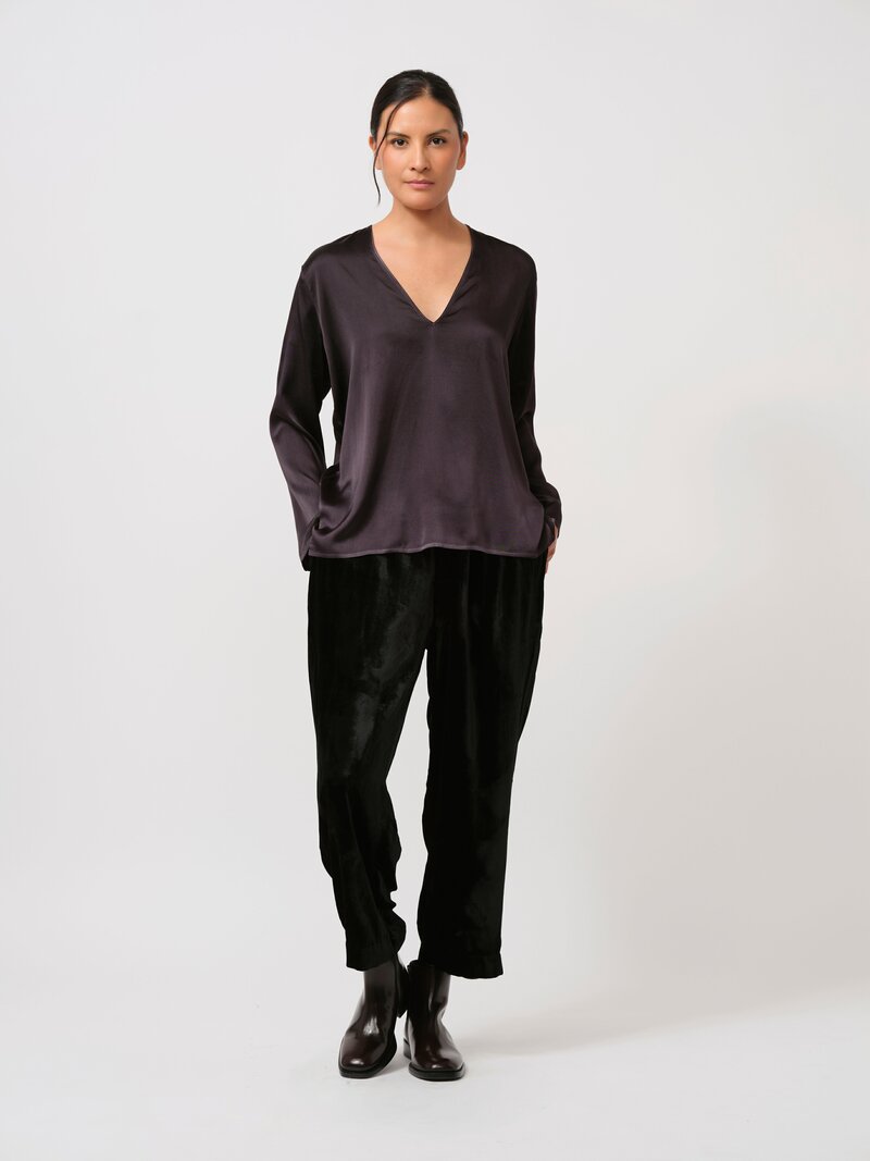 Biyan Fin Velvet Pants in Black	