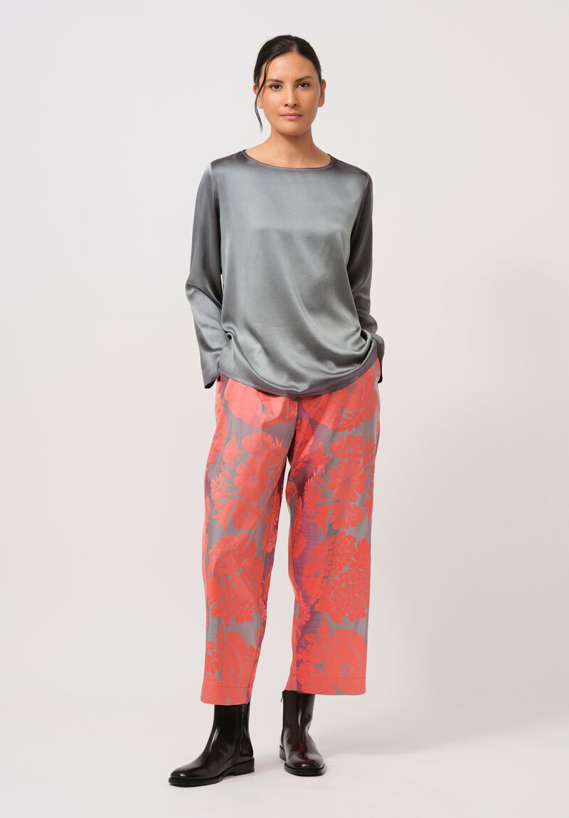 Biyan Jacquard Ferona Pants in Coral, Green & Grey	