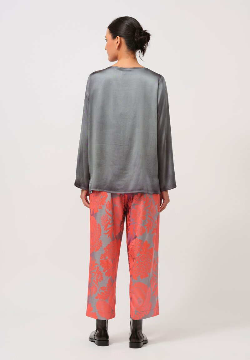 Biyan Jacquard Ferona Pants in Coral, Green & Grey	