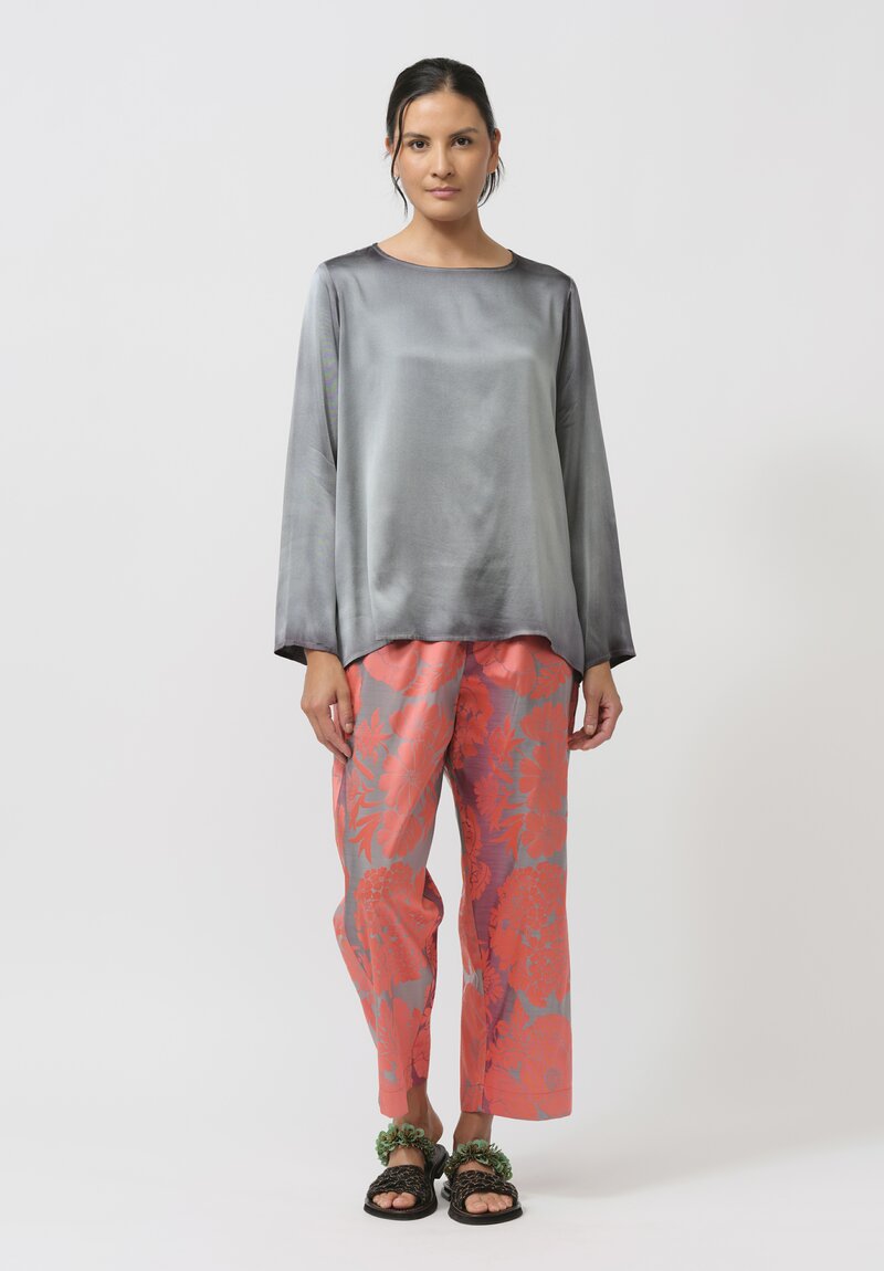 Biyan Jacquard Ferona Pants in Coral, Green & Grey	