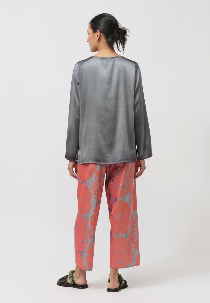 Biyan Jacquard Ferona Pants in Coral, Green & Grey	