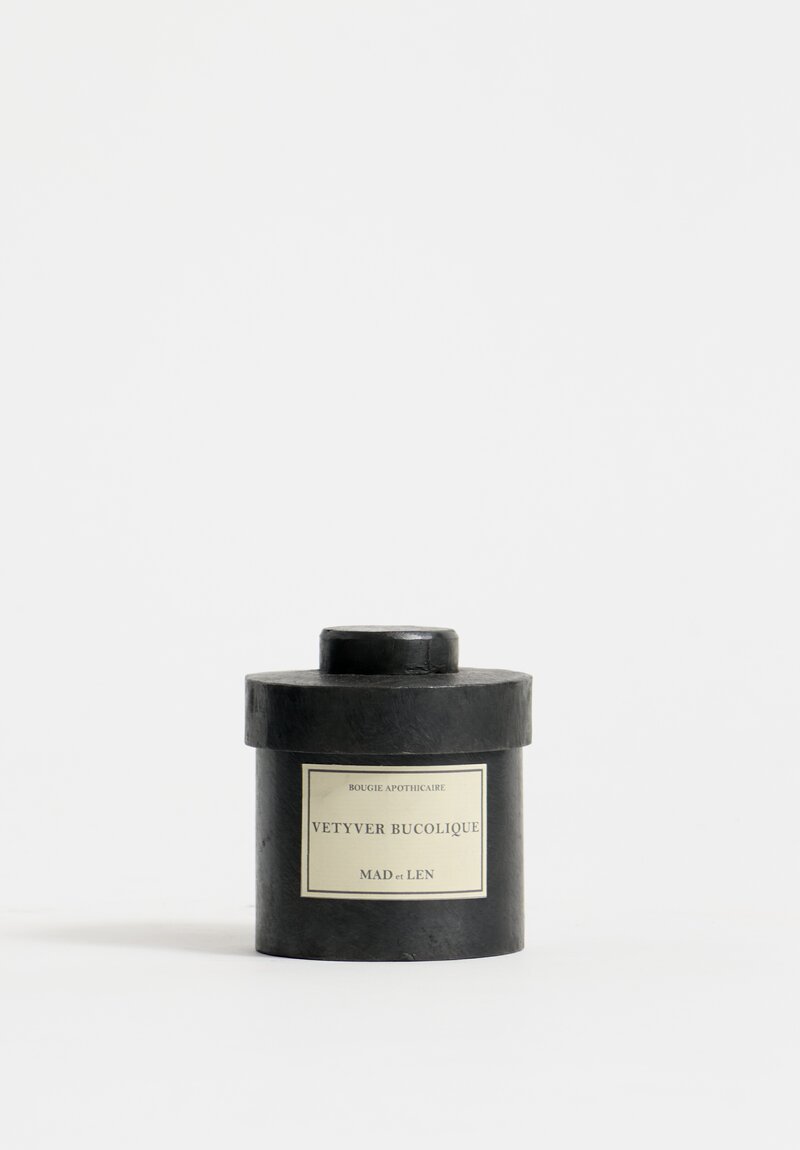 Mad et Len Handmade Apothicaire Black Wax Candle in Vetyver Bucolique	