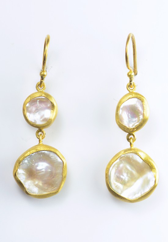Lika Behar Double Keshi Pearl Drop Earrings | Santa Fe Dry Goods ...