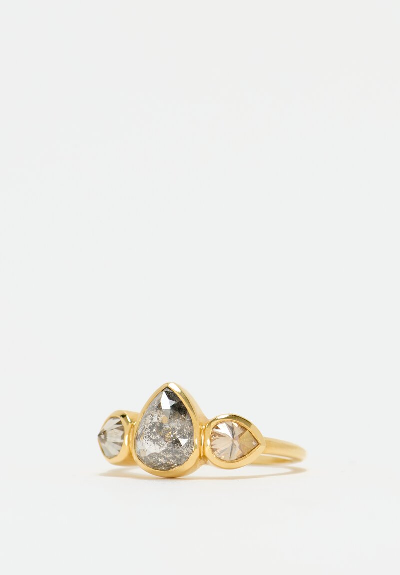 Lauren Wolf 18K, Rose Cut Pear Diamonds Ring	