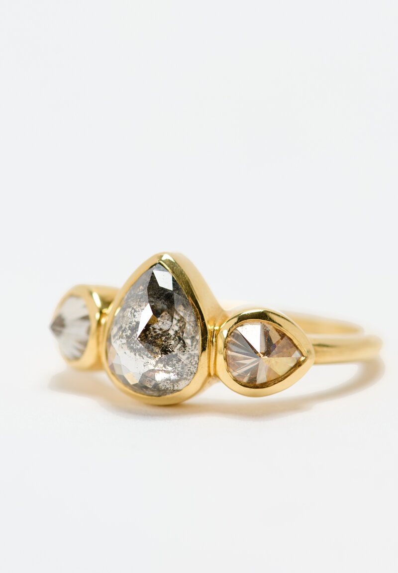 Lauren Wolf 18K, Rose Cut Pear Diamonds Ring	