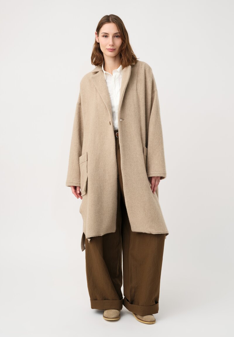 Kaval Cashmere Stole Coat in Natural