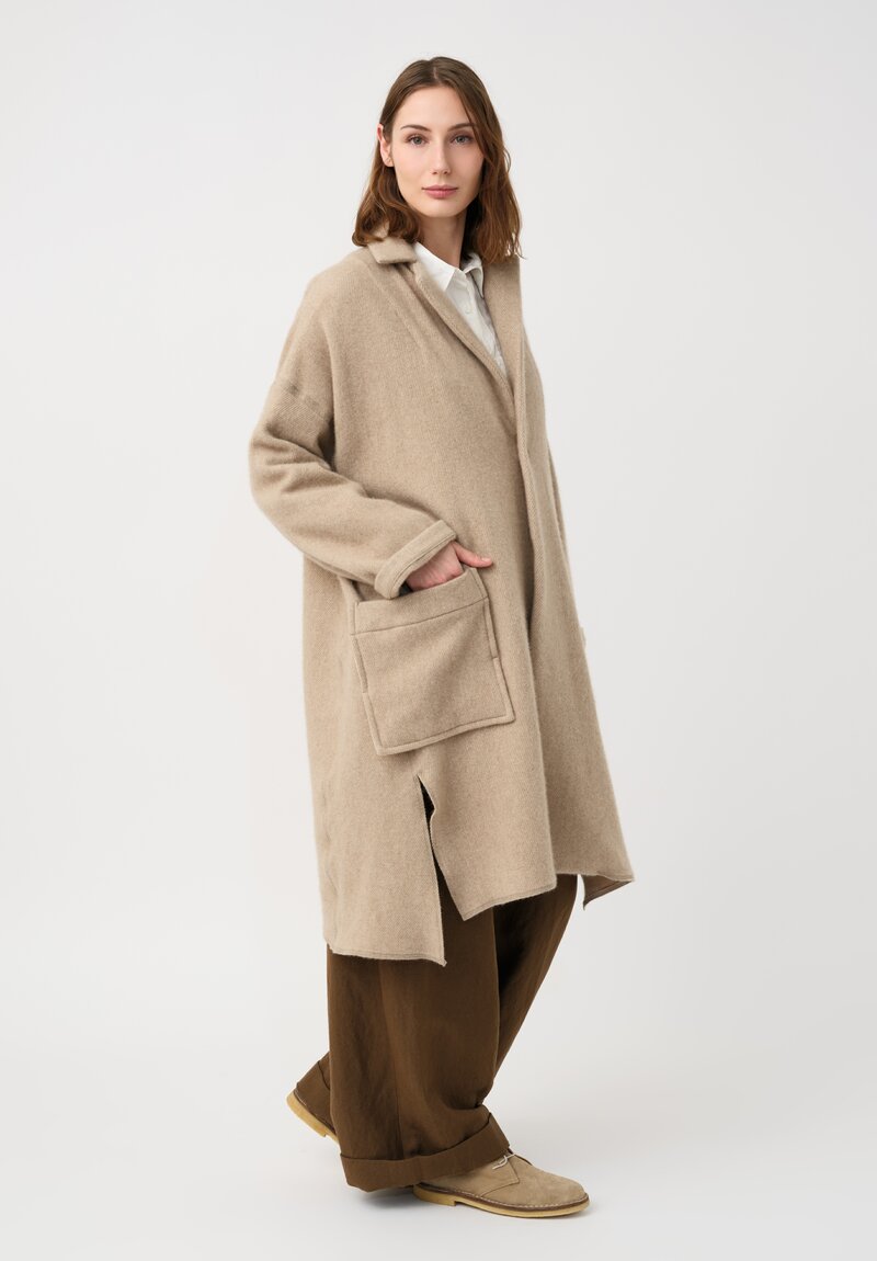 Kaval Cashmere Stole Coat in Natural