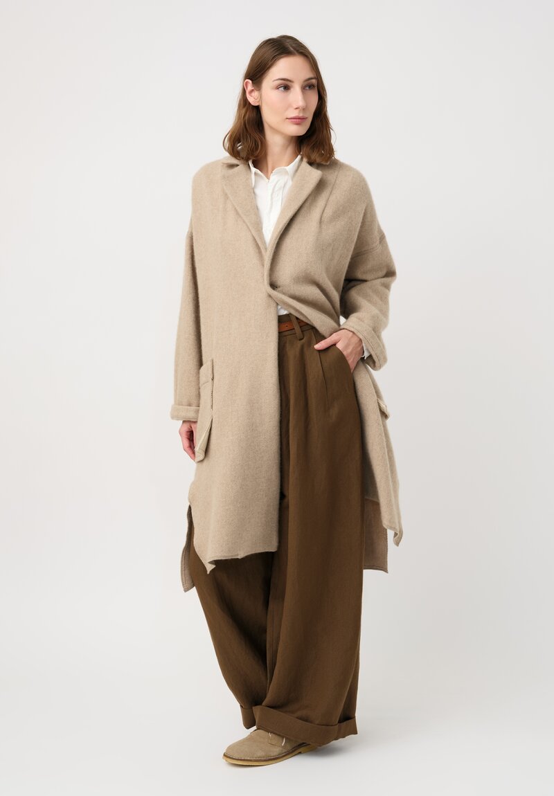 Kaval Cashmere Stole Coat in Natural