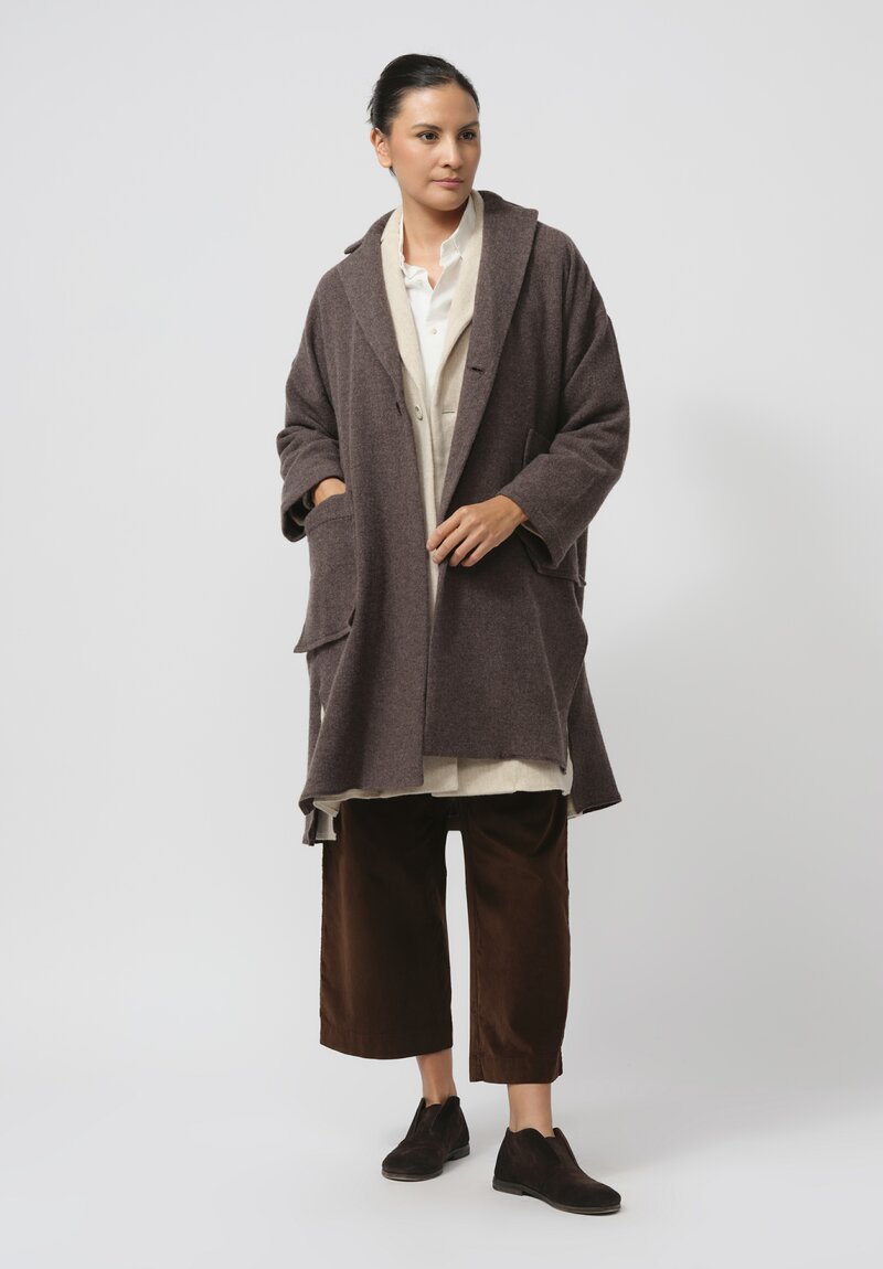 Kaval Soft Woven Stole Coat in Natural	