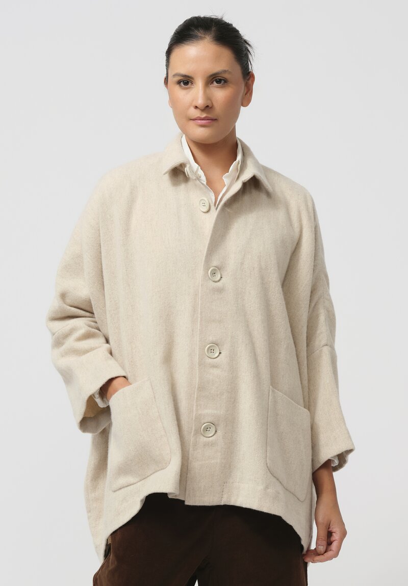 Kaval Soft Woven Haori Jacket in Natural	